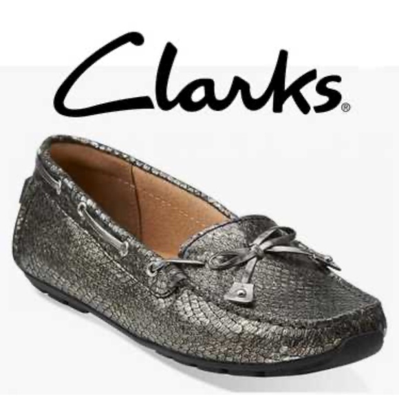Clarks Metallic Pewter Dunbar Cruiser Loafer Flats Size 11 - Picture 1 of 10